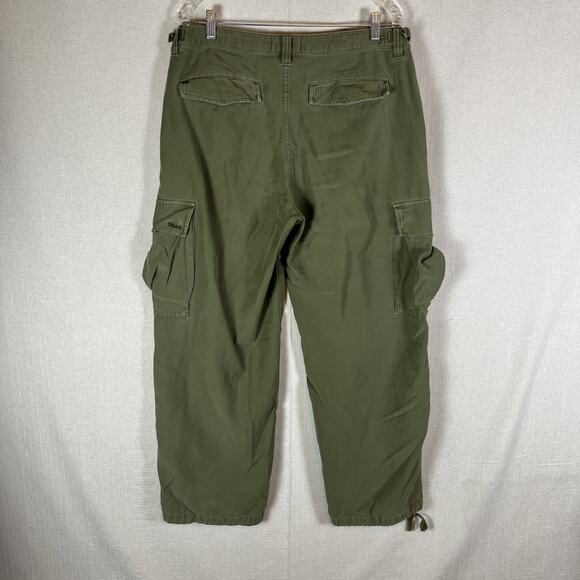 Aritzia TNA Supply Cargo Pant Pants Army Green Olive Size 12 Drawstring Missing - Picture 9 of 14